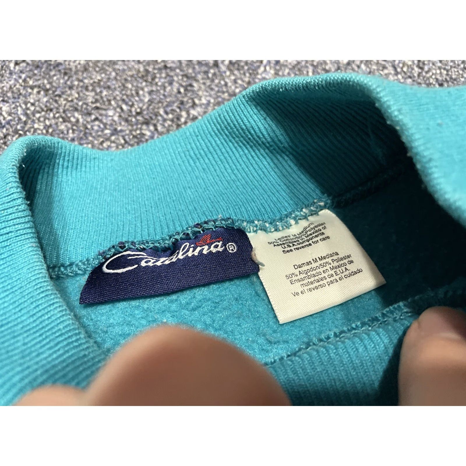 Altea VINTAGE Sweatshirt Mens L Teal 80s 90s Casualwear Boxy Knit Crew Neck Cotton Polyester Pullover Regular Long Sleeve Green 80s 90s Mens Size US L / EU 52-54 / 3 - 2 Thumbnail