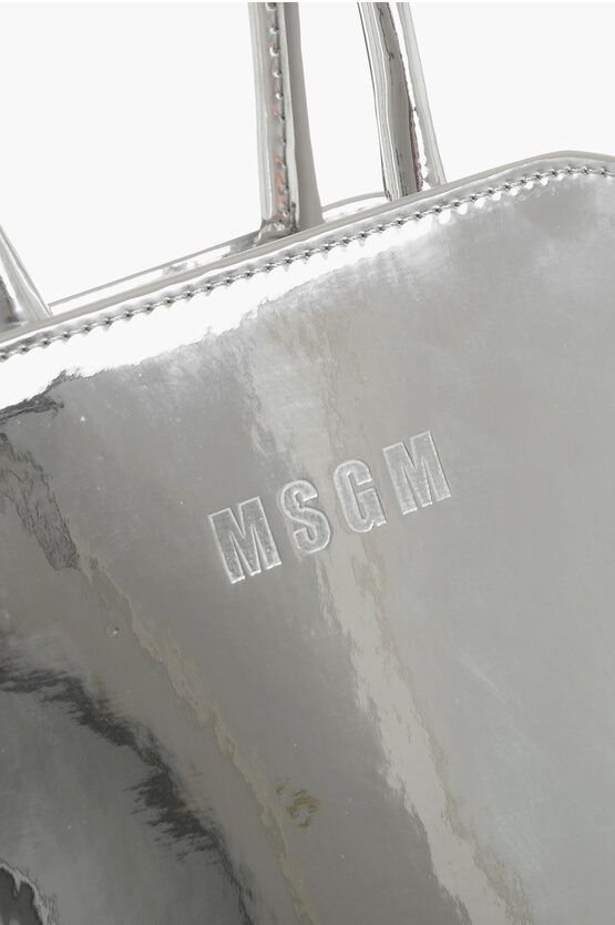 MSGM og1mm0724 Size: OS / Glossy Shoulder Strap Hand Bag Silver Size ONE SIZE - 4 Thumbnail
