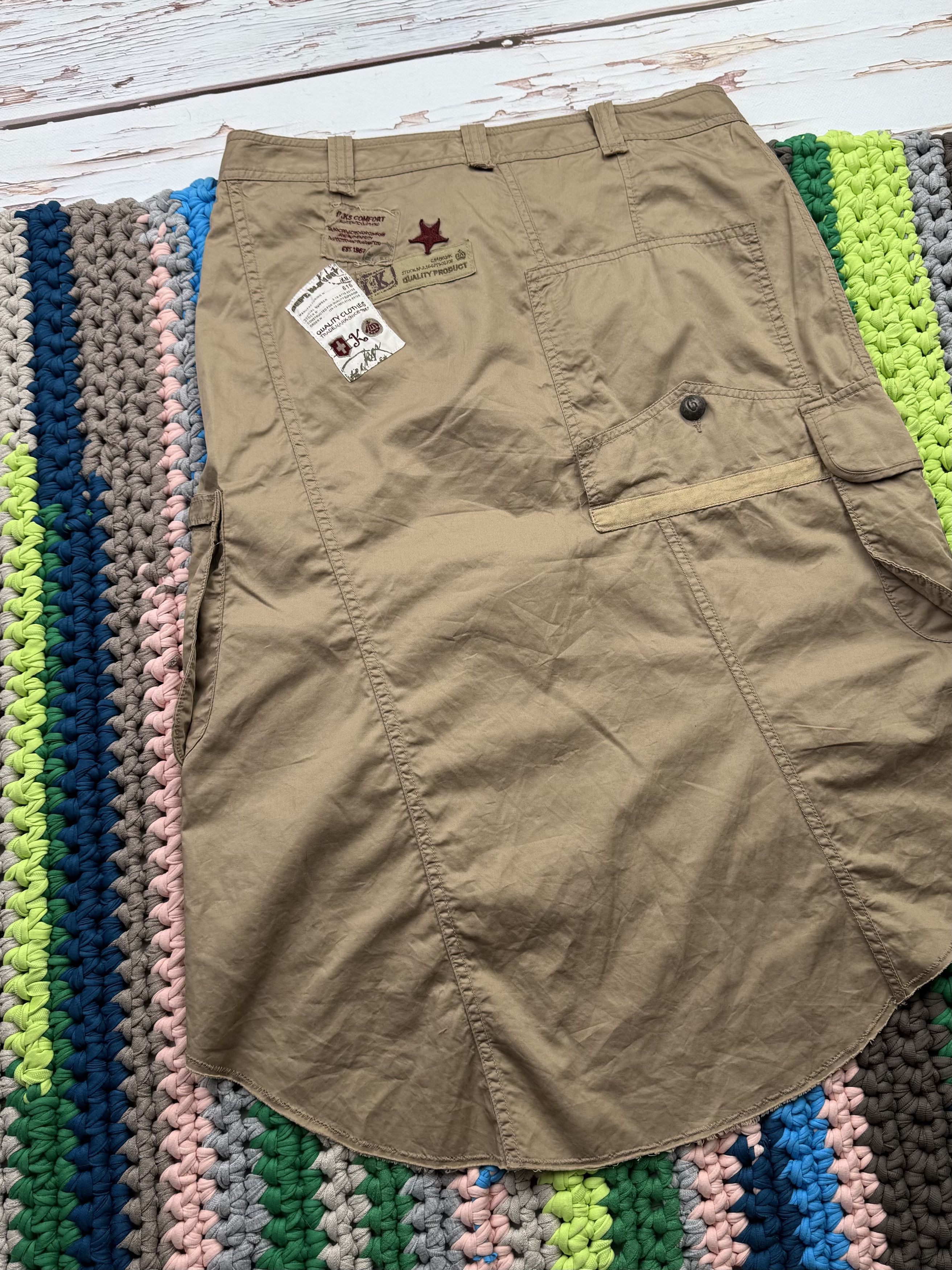 If Six Was Nine Vintage Cargo Skirt With Zippers (ET1) Size 28" / US 6 / IT 42 - 6 Thumbnail