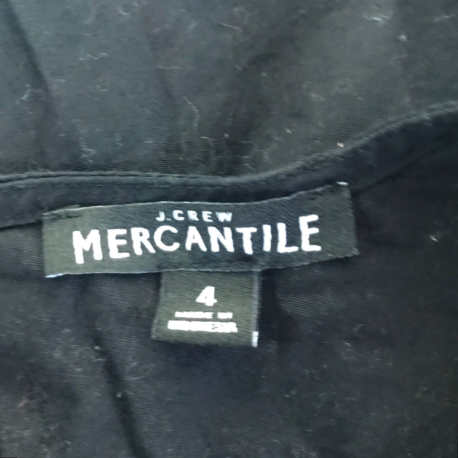 Vintage VINTAGE J Crew Mercantile Women's 3/4 Sleeve Ruffle Blouse Size 4 Black Cotton Elastane Size S / US 4 / IT 40 - 3 Thumbnail