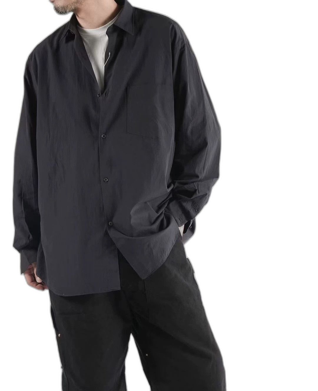 Comoli COMOLI Solid Pocket Long Sleeve Cotton Shirt Size US L / EU 52-54 / 3 - 1 Thumbnail