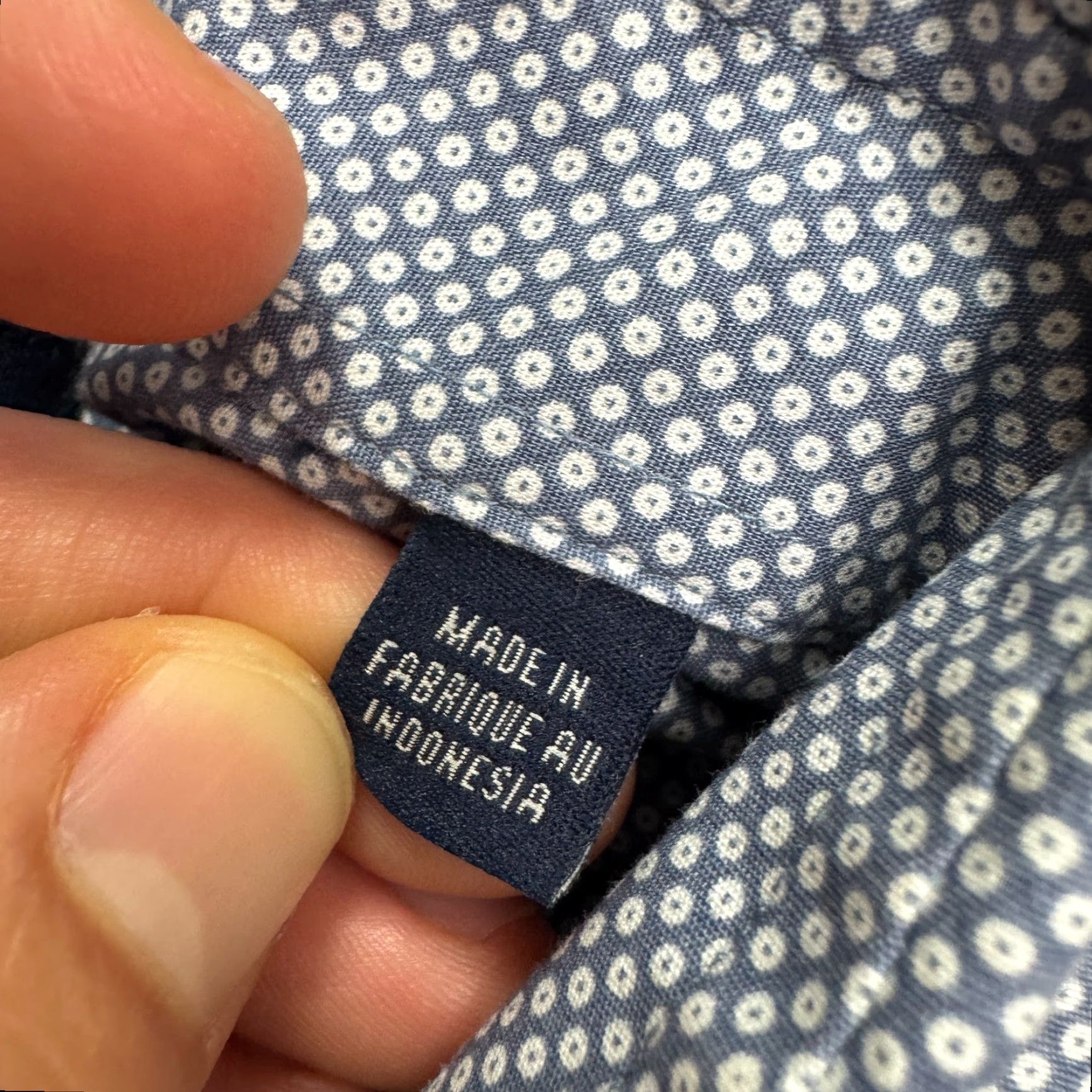 Ben Sherman Ben Sherman Dress Shirt Mens Large 16/16.5 Blue Micro Dot Cotton Blend Stretch Business Casual Mens Size 42R - 7 Thumbnail