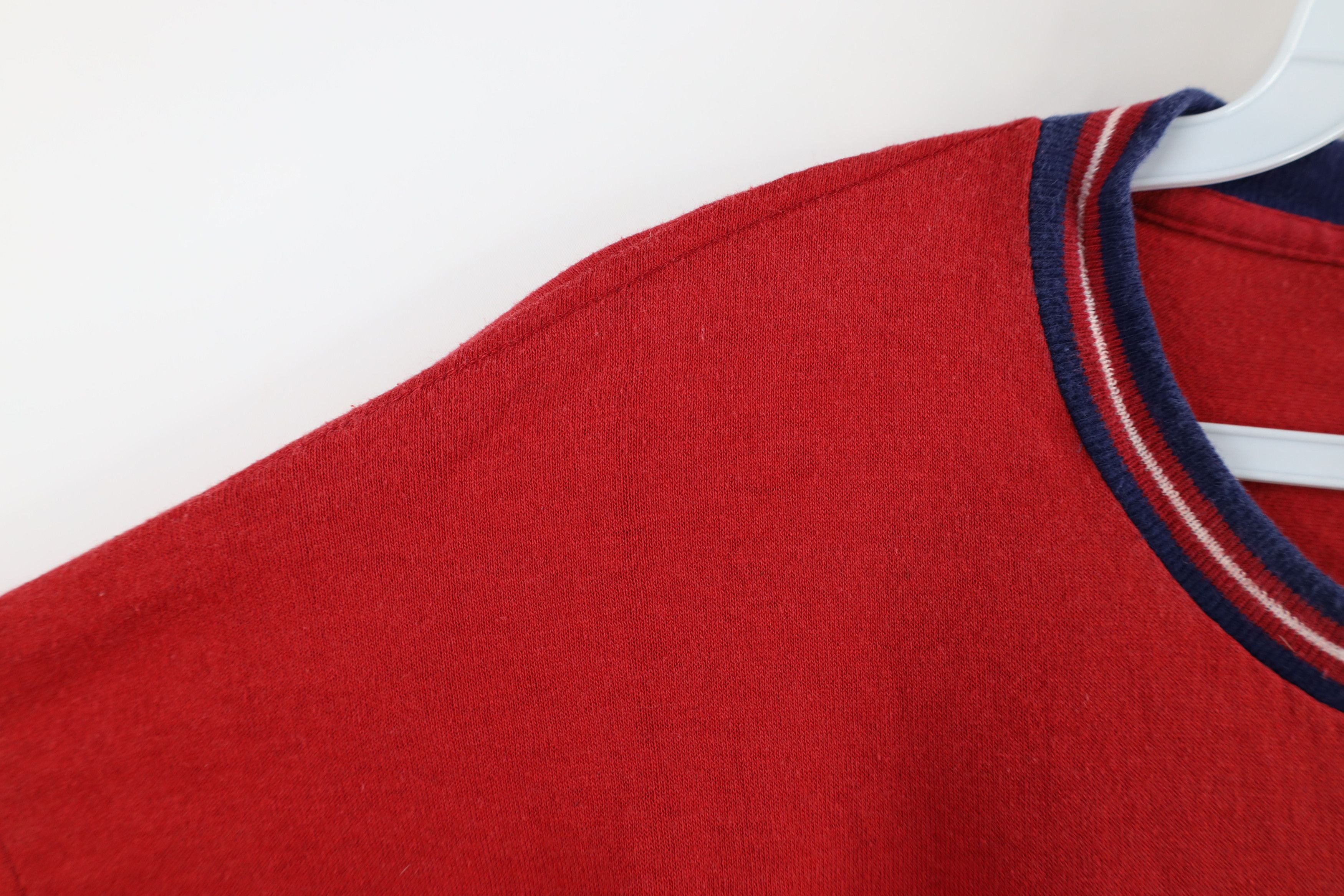 Vintage Vintage 70s Streetwear Blank Long Sleeve T-Shirt Red USA Size US XL / EU 56 / 4 - 6 Thumbnail