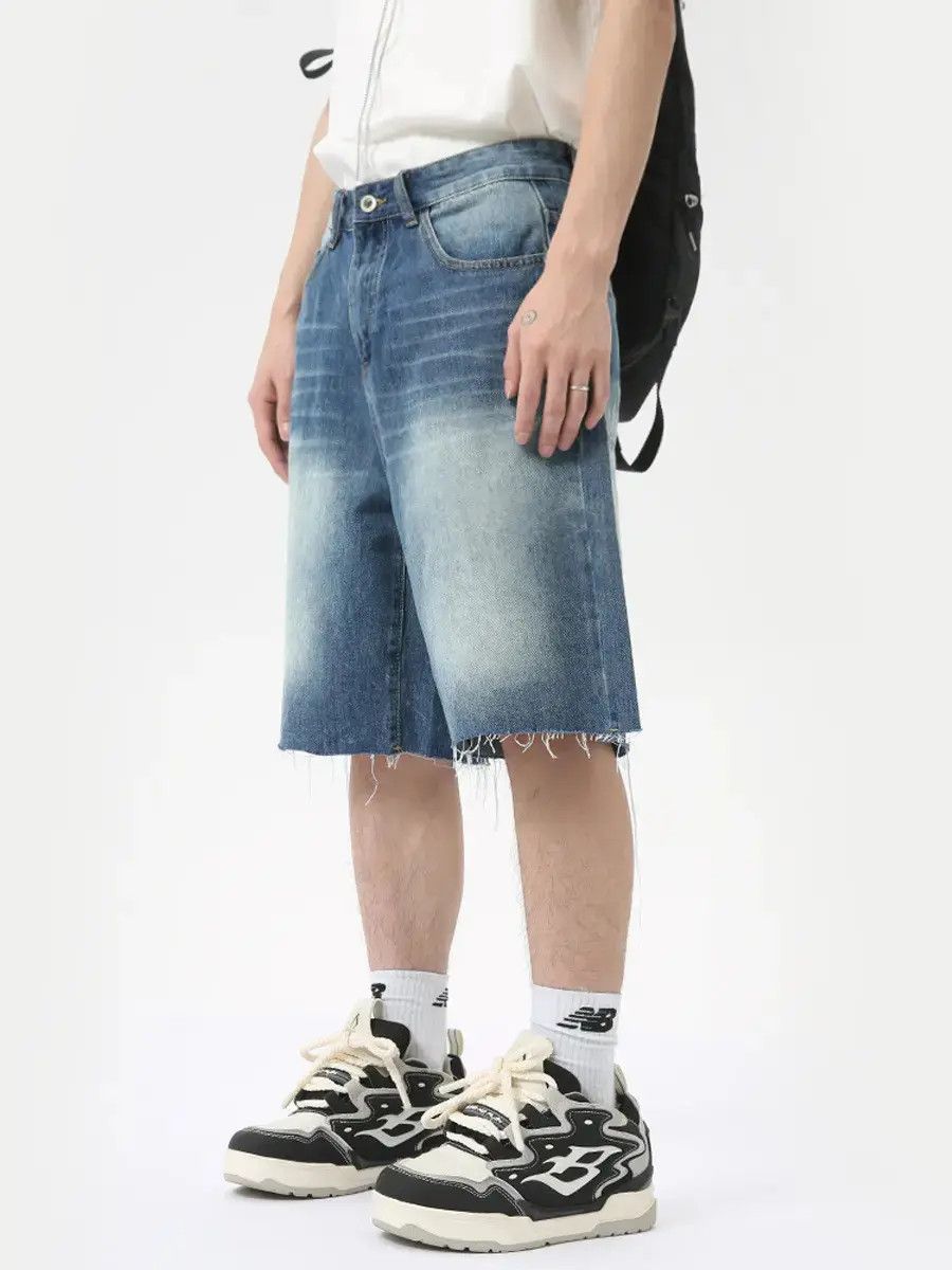 Japanese Brand High street straight tube retro denim shorts Size US 32 / EU 48 - 2 Thumbnail