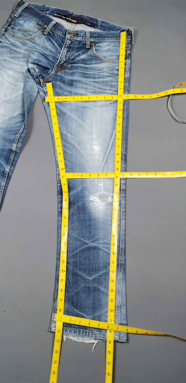 Kapital Twist Leg Shoecut Blue Way Japan Distressed Jeans Size US 34 / EU 50 - 12 Thumbnail