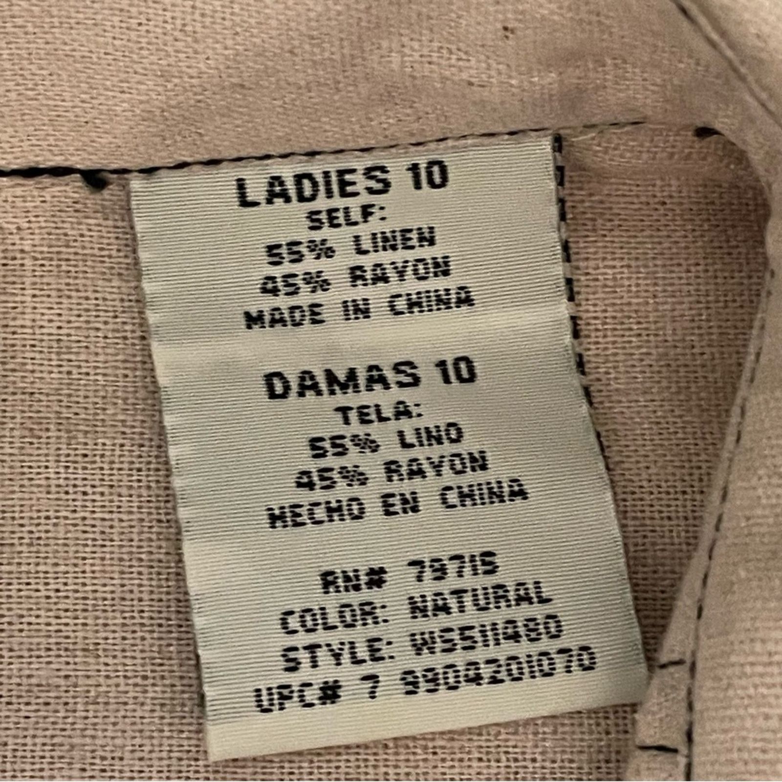 Other Ambiance Apparel Tan Linen Blend Shirt Dress 10 Size L / US 10 / IT 46 - 11 Thumbnail