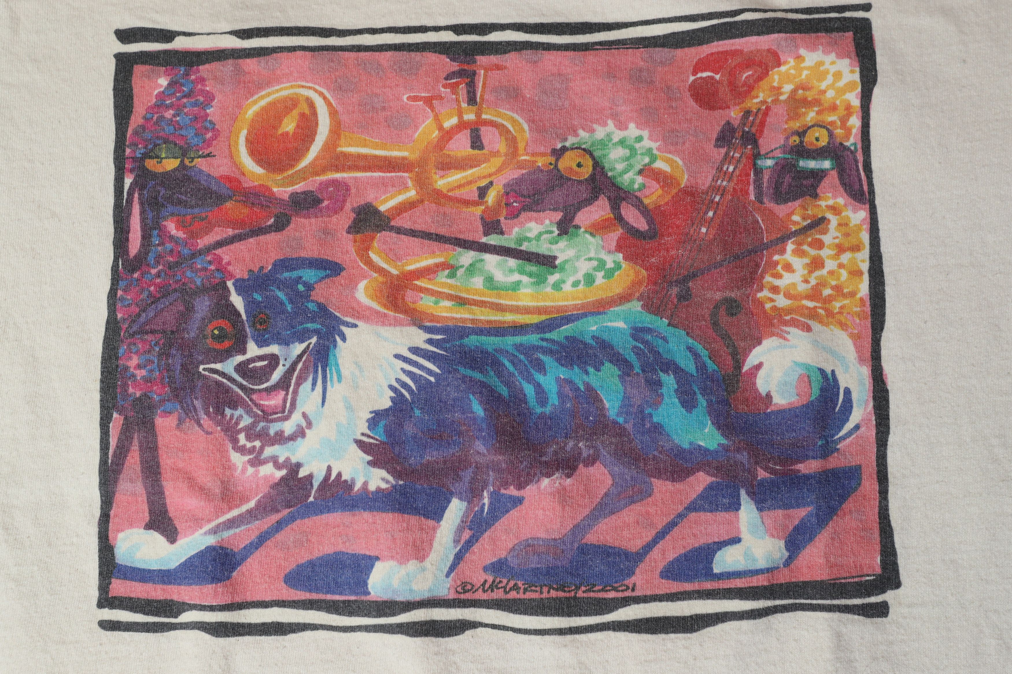 Vintage VTG 2001 Deco Dogs McCartney Art Painting Graphic Tee (M) Size US M / EU 48-50 / 2 - 4 Thumbnail