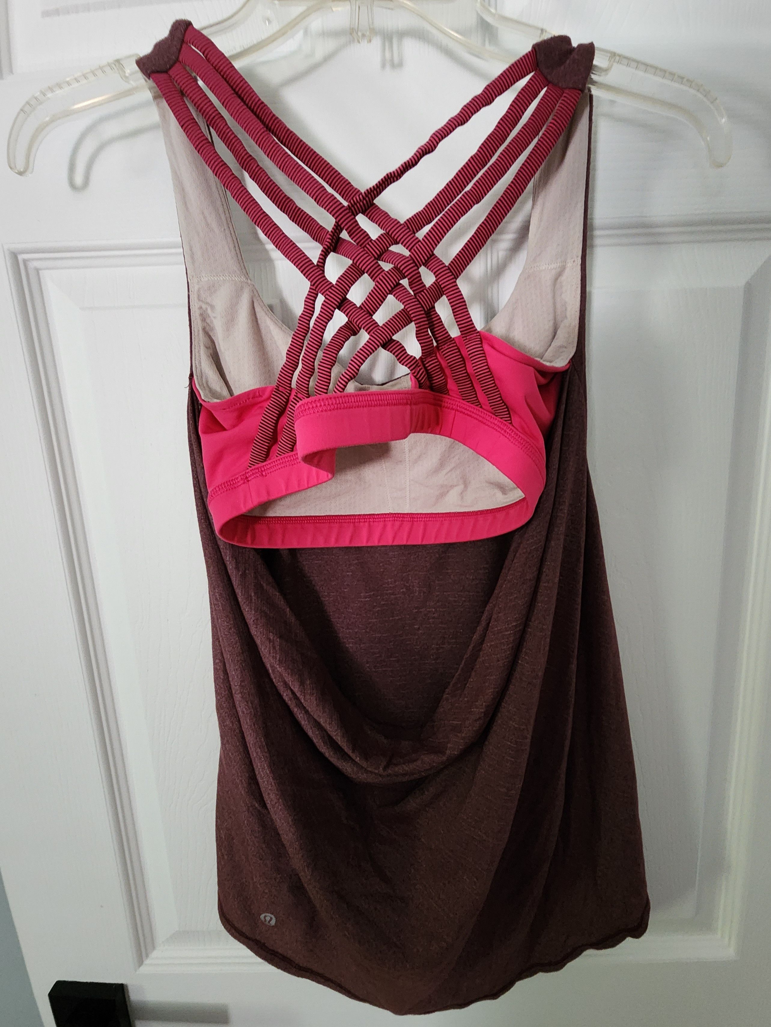 Lululemon Lululemon Wild Tank Built In Strappy Pink Bra Plum Tank 4 Size S / US 4 / IT 40 - 2 Thumbnail