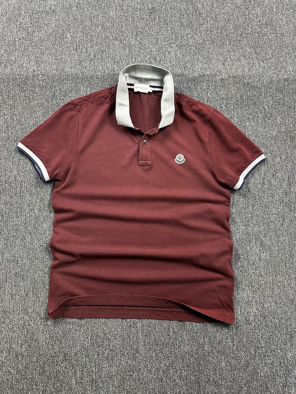 Burgundy moncler hot sale polo