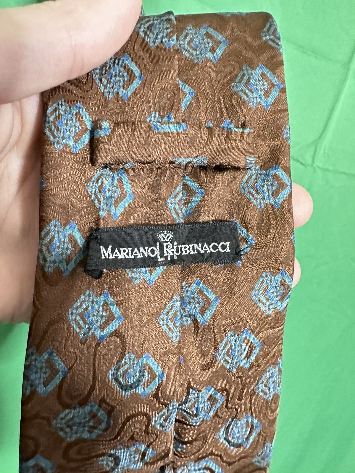 Rubinacci Pure silk liquid gloss effect men’s neck tie Italy Size ONE SIZE - 6 Thumbnail