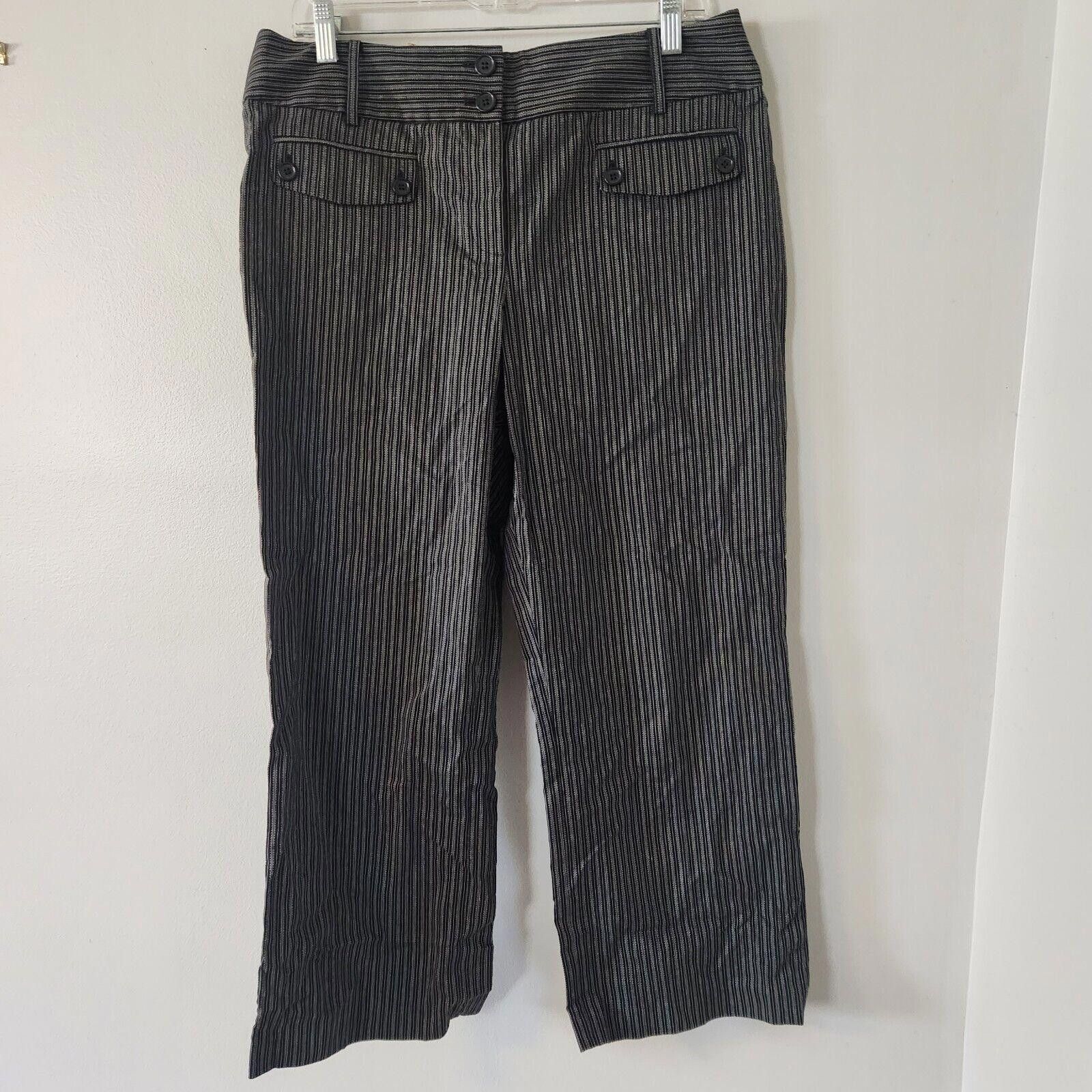 Ann Taylor NWT Ann Taylor Loft Ann Style Pants Black Striped Size 12 Size 34" / US 12 / IT 48 - 1 Thumbnail