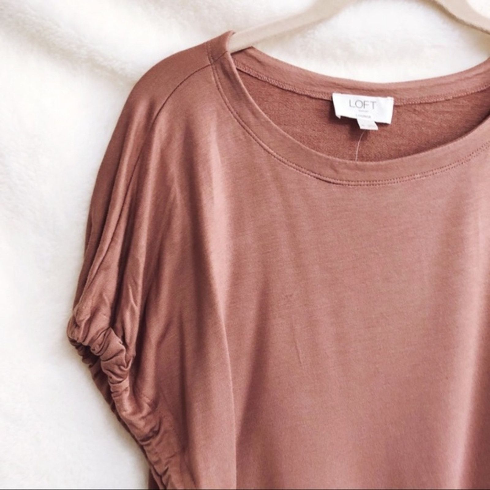 Loft LOFT Lounge Rust Pink Super Soft Tie Sleeve Shirt Size S / US 4 / IT 40 - 4 Thumbnail