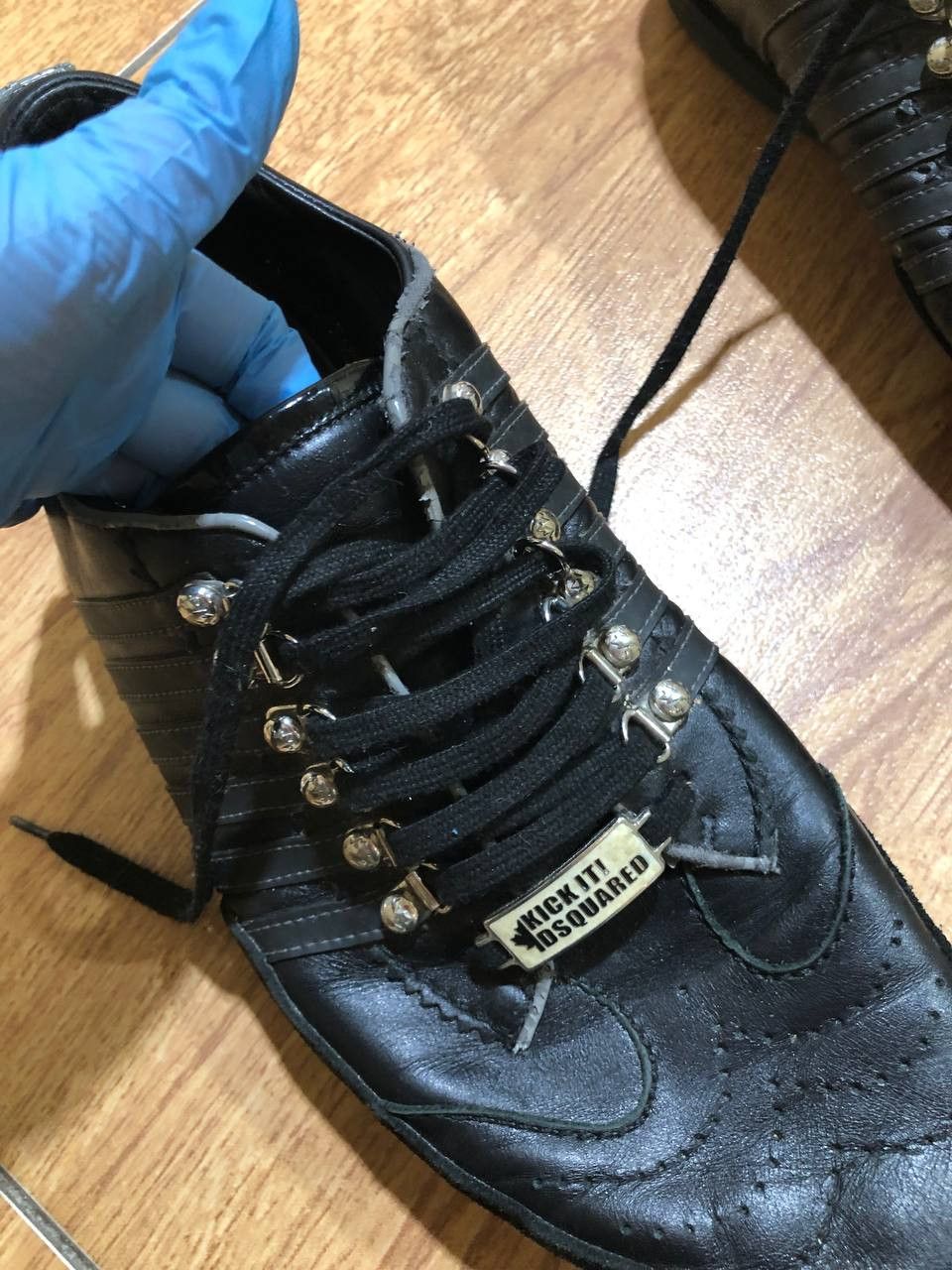 Dsquared2 Black leather Dsquared Trainers sneakers Size US 12 / EU 45 - 23 Thumbnail
