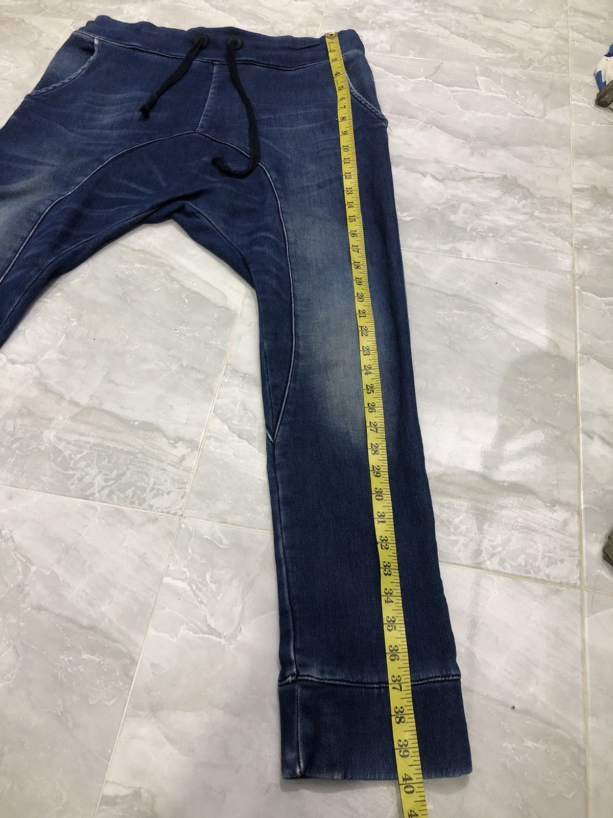 Zara Zara Man Drop Crotch Tapered Denim Joggers Size US 32 / EU 48 - 12 Thumbnail