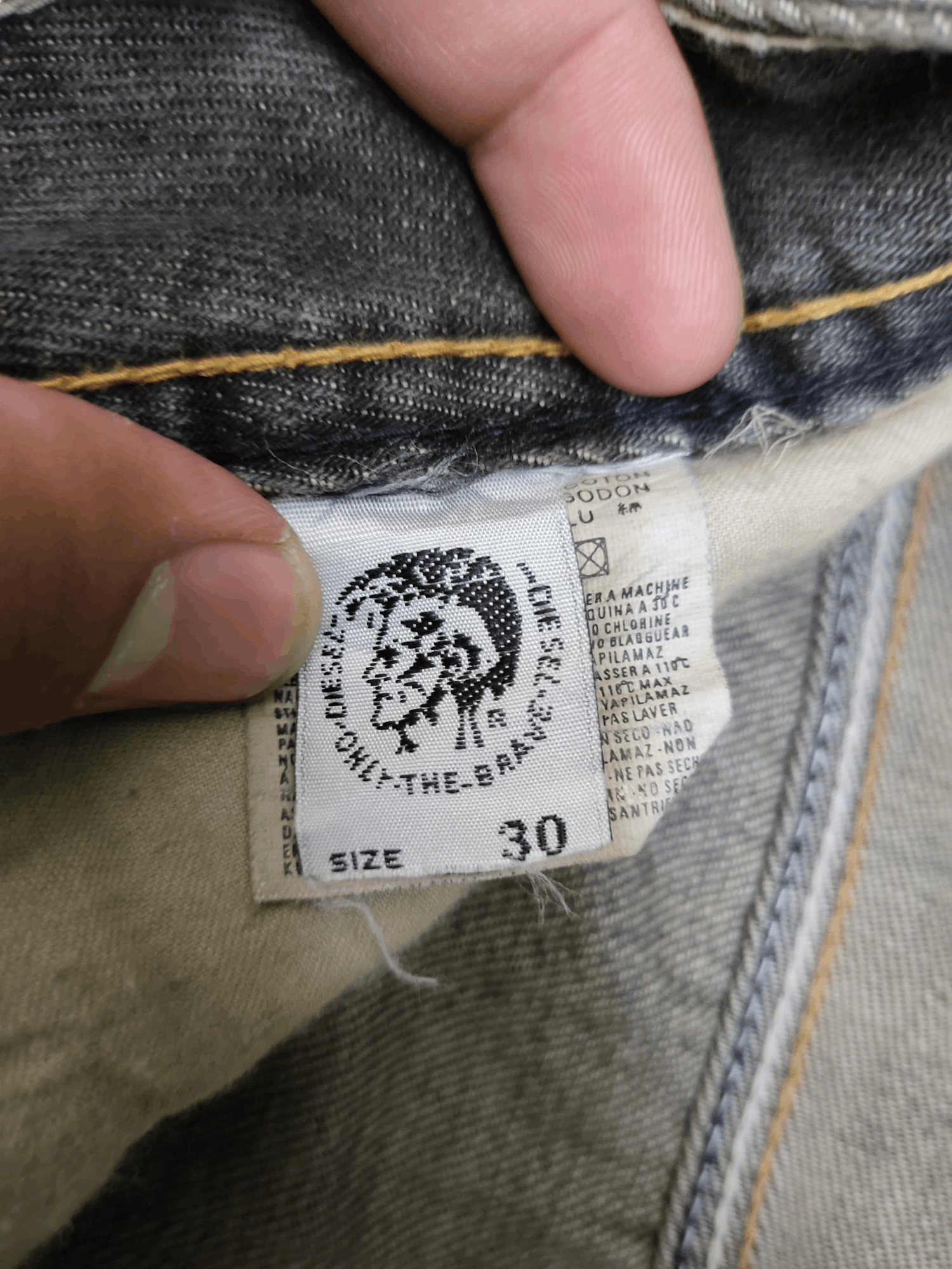 Diesel Wide Leg Jeans Diesel Stone Wash Denim Loose Y2k Streetwear Size US 31 - 16 Thumbnail