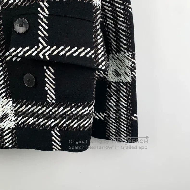 Valentino Valentino Black plaid sheep wool lapel double-breasted lon Size M / US 6-8 / IT 42-44 - 4 Thumbnail