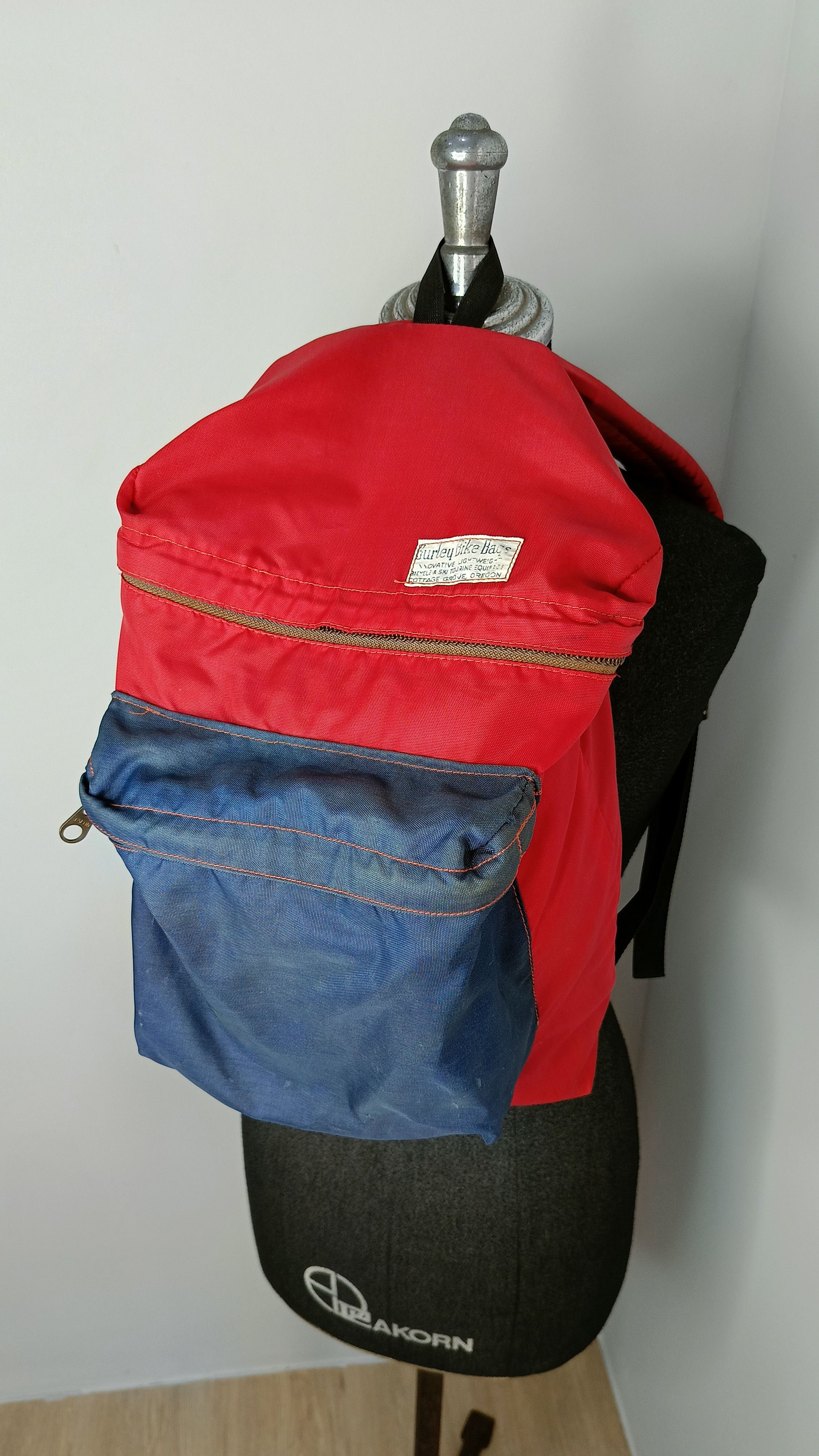 image of Vintage Burley Bike Bags VTG 50S 60S Talon Usa Nylon Small Bagpack in Red, Men's