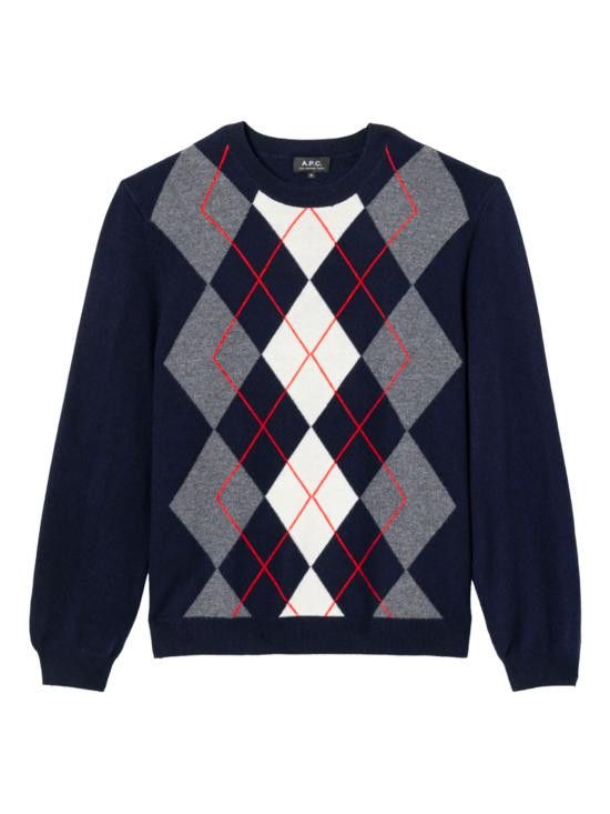 A.P.C. A.P.C. Men Sweater WVBDR H23419 IAK Blue Size US XL / EU 56 / 4 - 1 Thumbnail