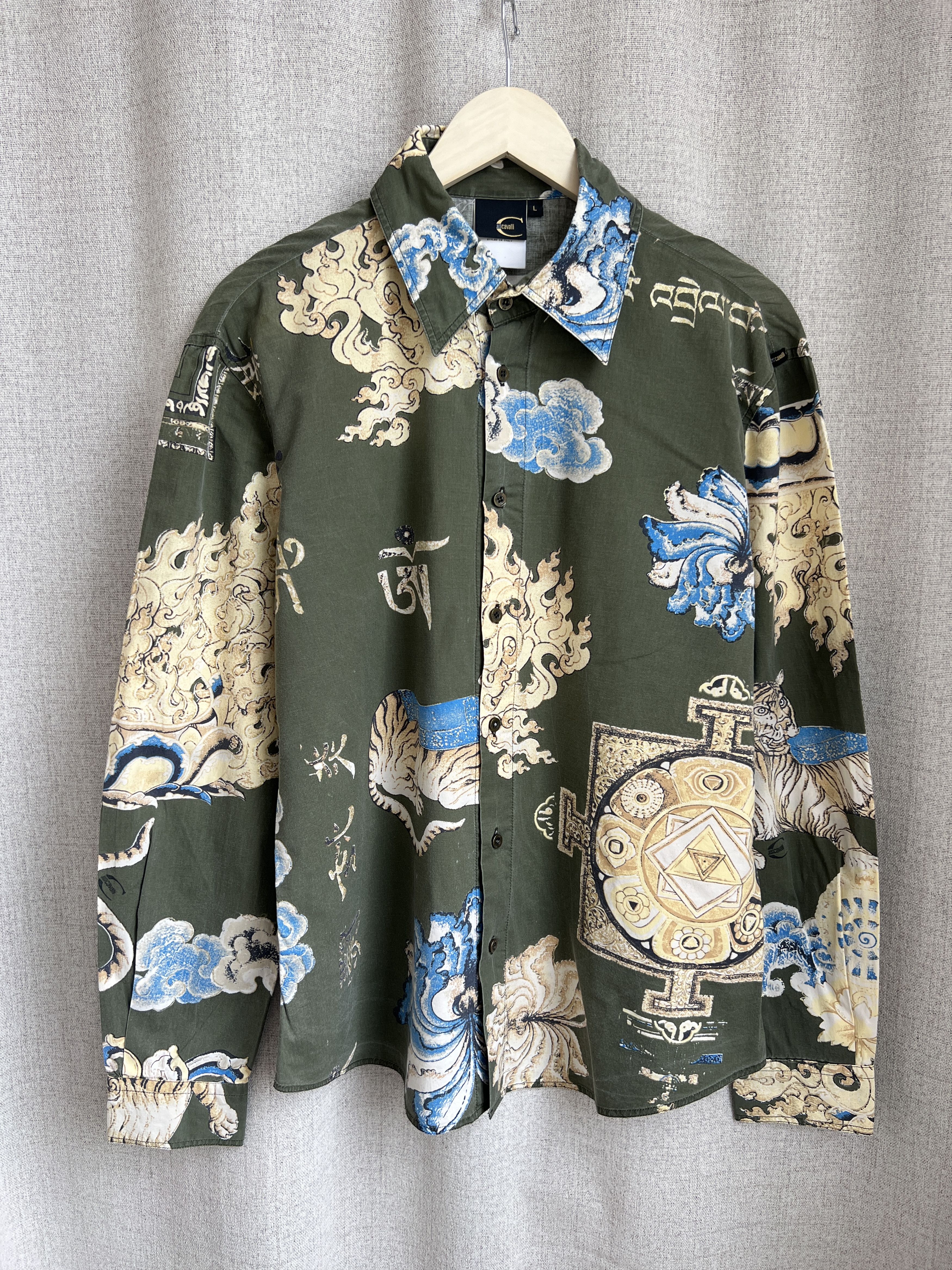 Just Cavalli Vintage Just Cavalli Allover Printed Button Up Shirt Tiger Size US L / EU 52-54 / 3 - 4 Thumbnail