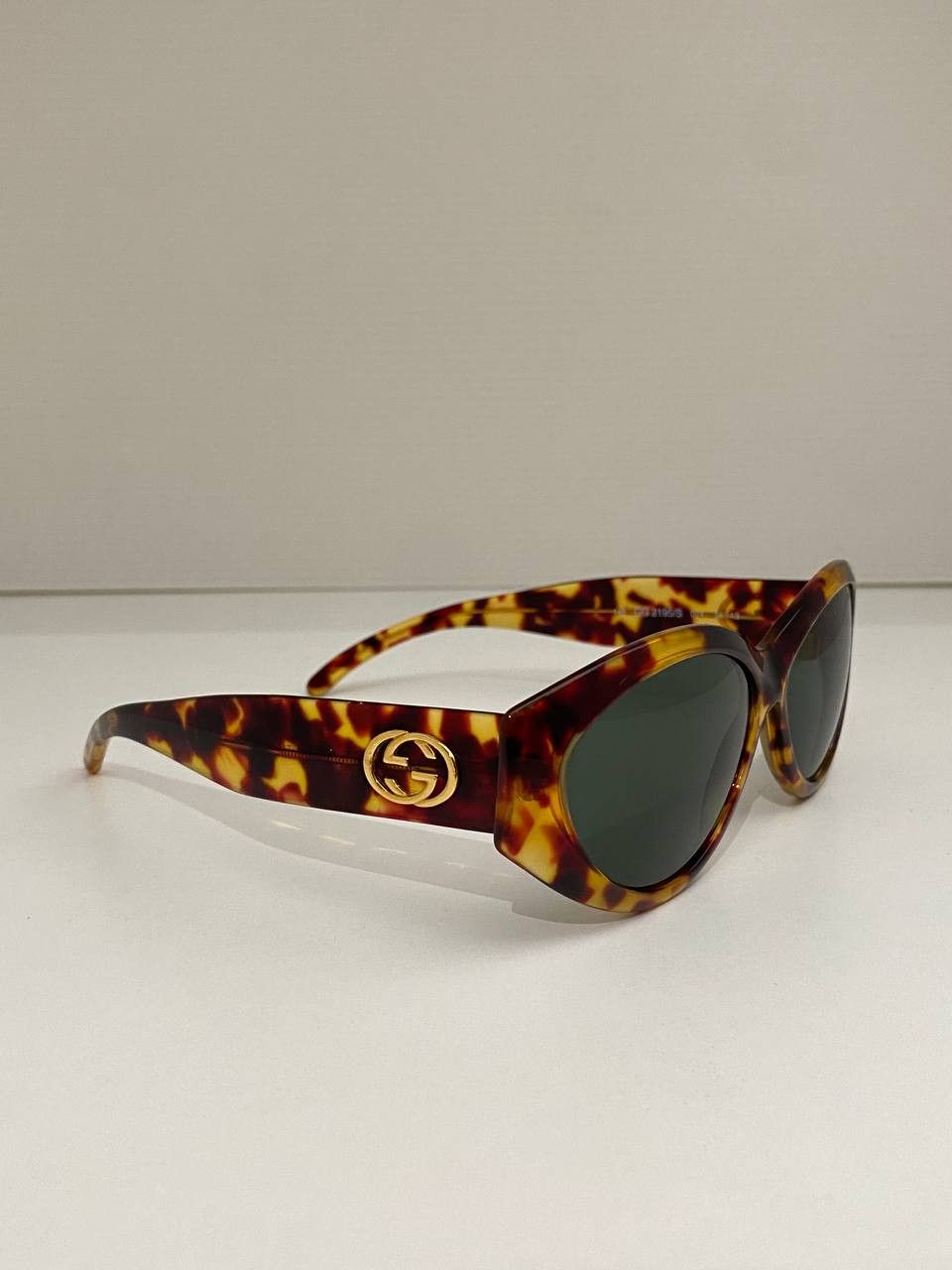 Gucci Gucci GG Gold Logo Leopard Retro Oval Vintage Sunglasses Y2K Size ONE SIZE - 4 Thumbnail