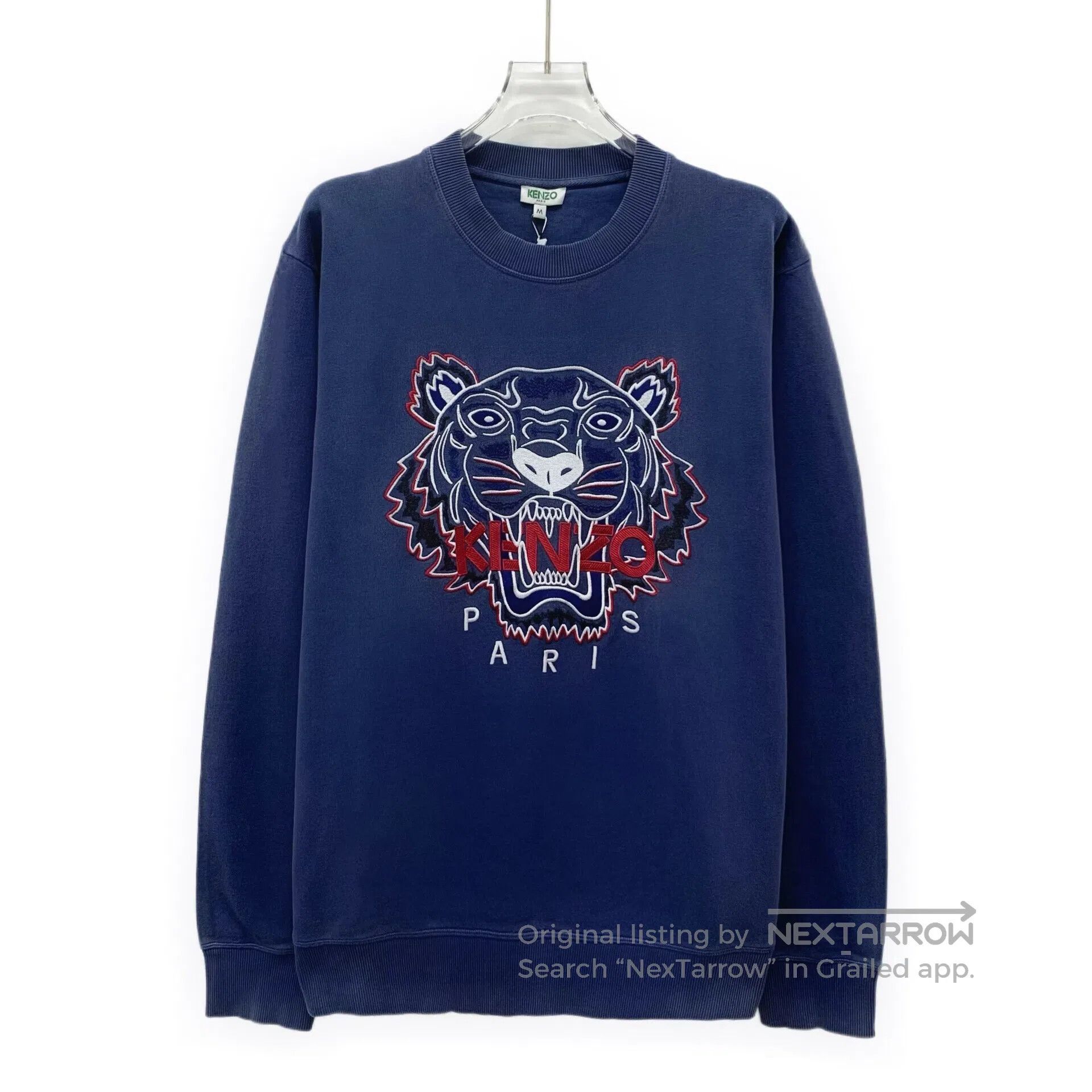 Kenzo Kenzo Blue Tiger Head Logo Letter Embroidered Cotton Crew Size US M / EU 48-50 / 2 - 1 Thumbnail