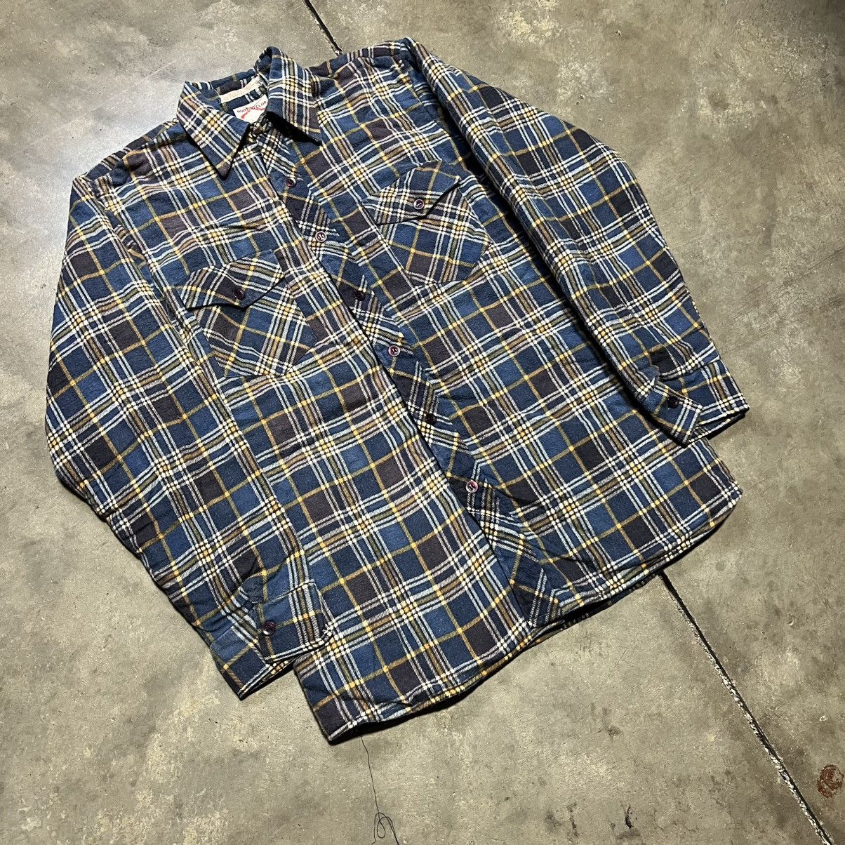 Sears Vintage Flannel Shirt Jacket Quilted Shacket Button Up 70s Size US S / EU 44-46 / 1 - 2 Thumbnail
