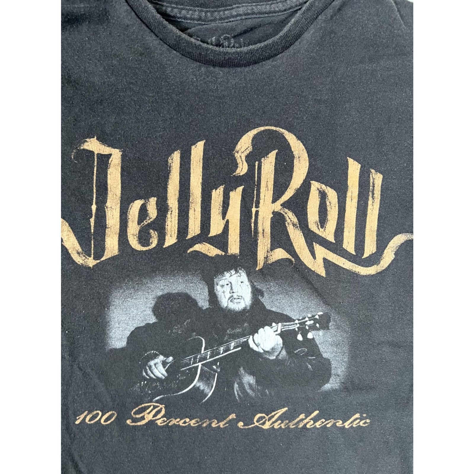Vintage Jelly Roll T-Shirt Black M Womens Short Sleeve Crew Neck Graphic Print Guitar 100 Percent Authentic Music Size M / US 6-8 / IT 42-44 - 2 Thumbnail