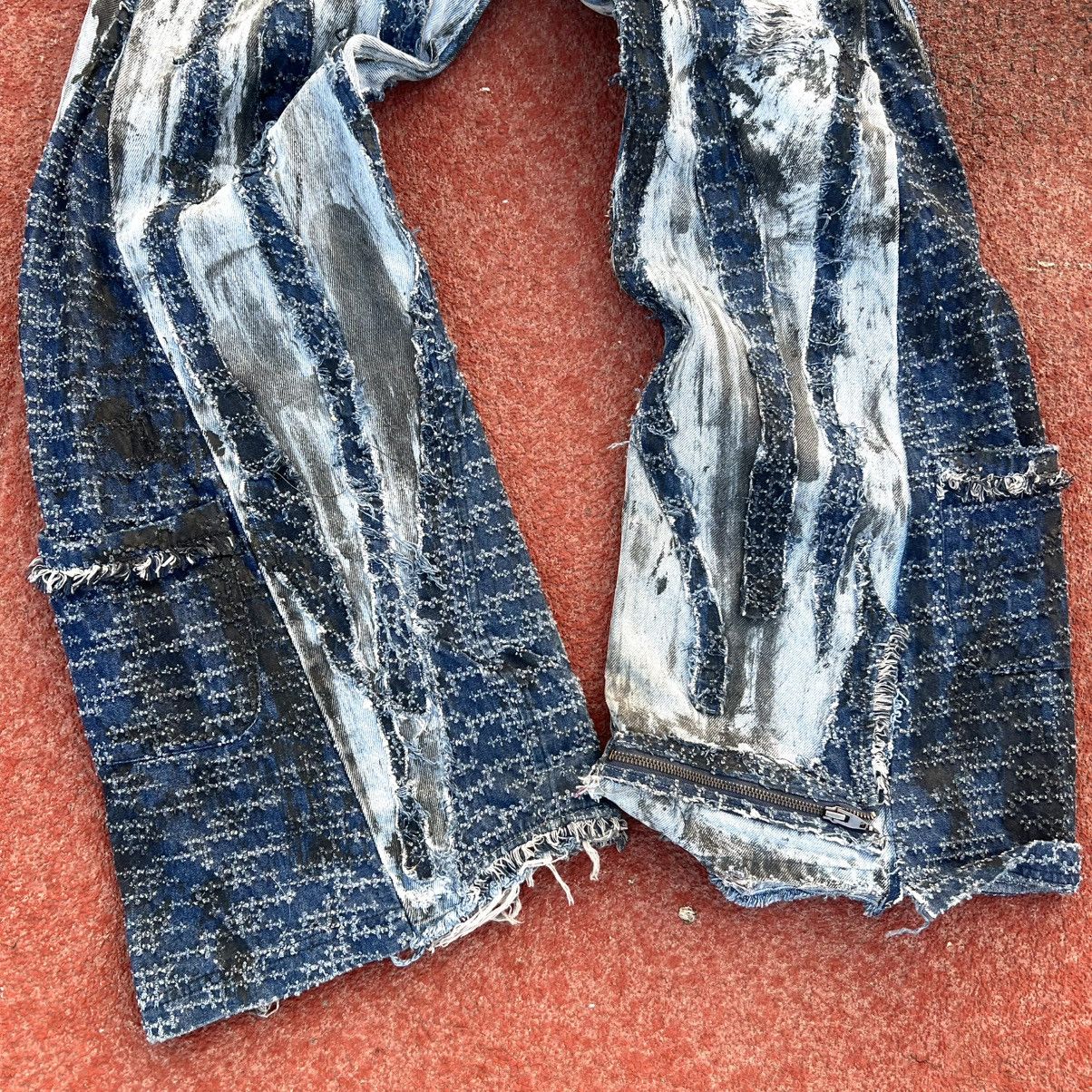Levi's Double Waist Chaotic Blue Stains Panto Size US 33 - 4 Thumbnail