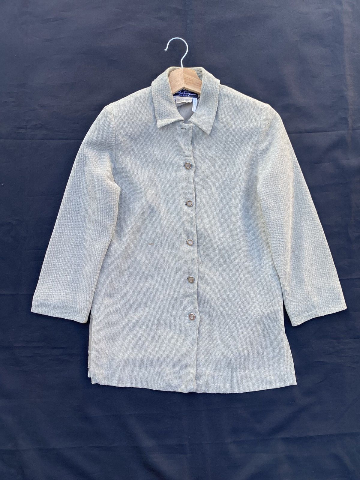 Salvatore Ferragamo Vintage 90s Salvatore Ferragamo Classic Collar Wool Coat Size 34R - 6 Thumbnail