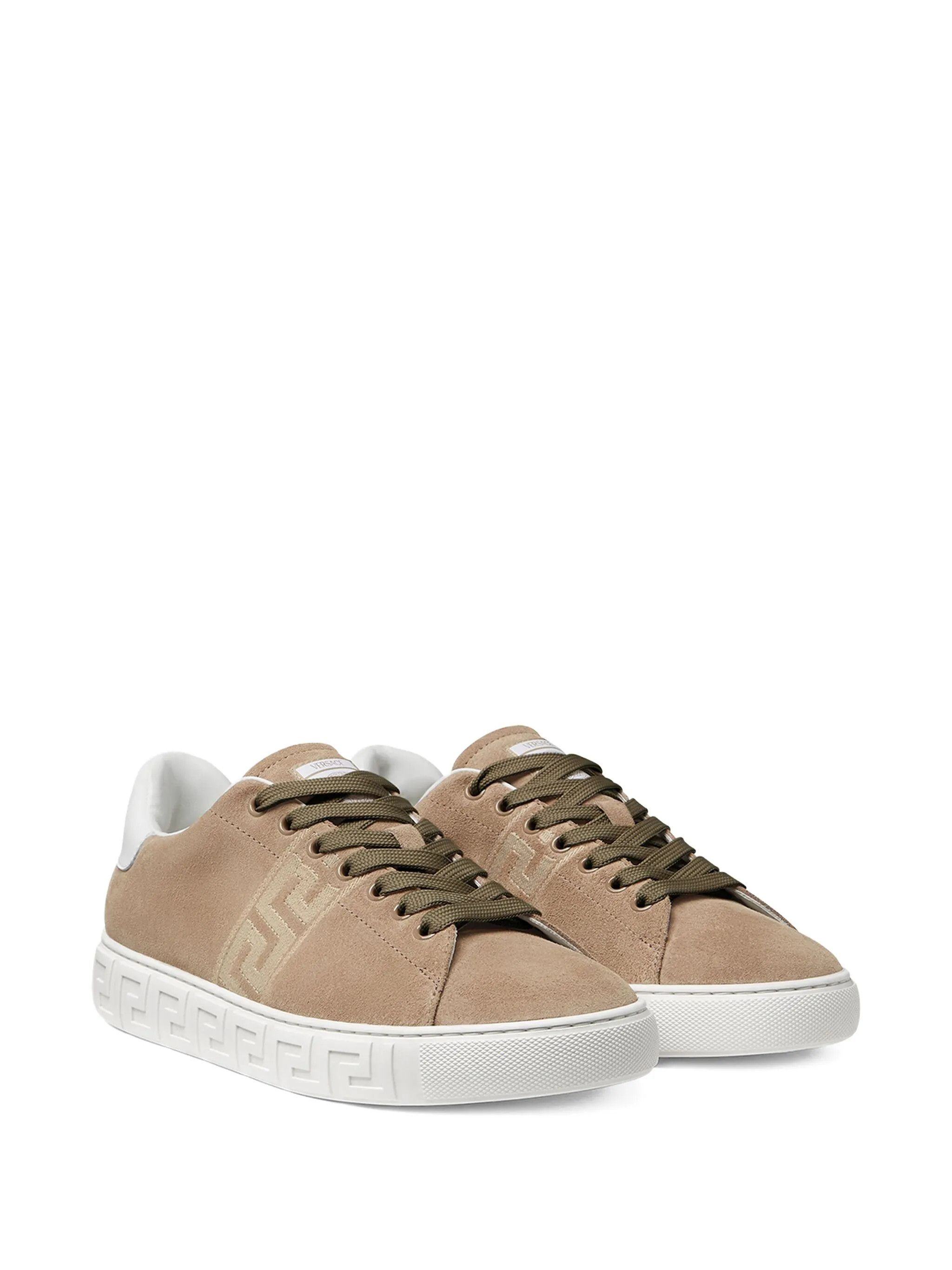 Versace os11x0126 Greca Suede Sneakers in Beige/White Size US 11 / IT 41 - 3 Thumbnail