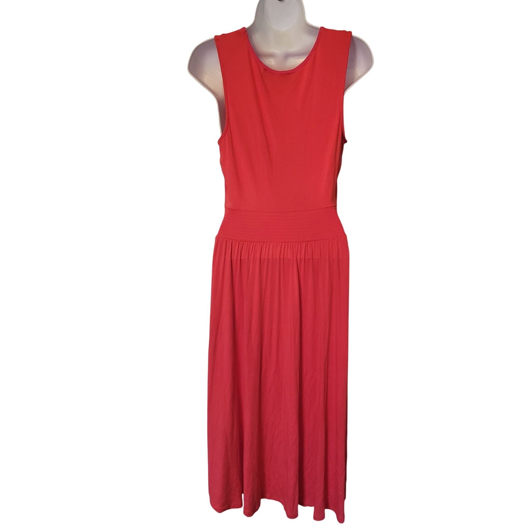 Anthropologie Anthropologie Girls From Savoy Red Sleeveless Midi Dress S Size S / US 4 / IT 40 - 5 Thumbnail