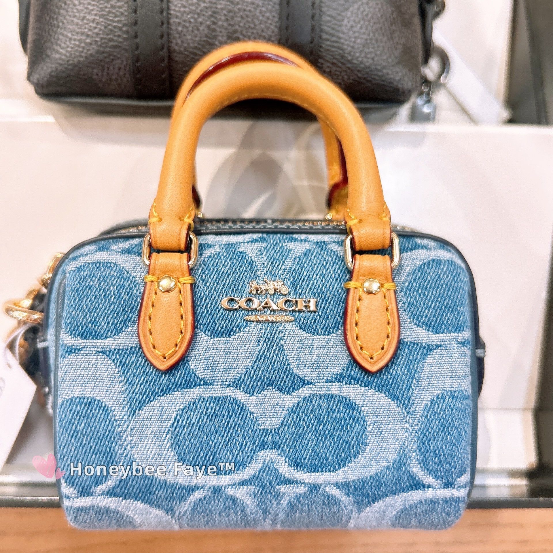 Coach Mini Rowan Bag Charm In Signature Denim CDB20 Size ONE SIZE - 2 Thumbnail