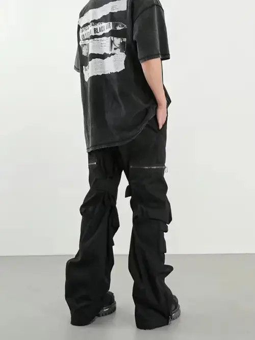 Jean hiphop utility flared pleated cargo pants Size US 32 / EU 48 - 2 Thumbnail