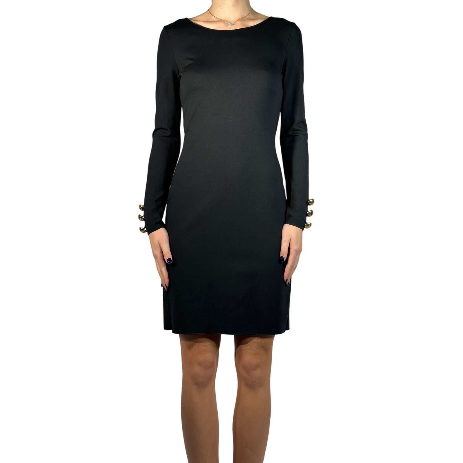 EMPORIO ARMANI Long Sleeve Dress LBD Black IT 42 US 6