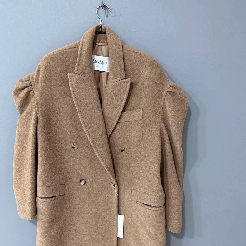 Max Mara Max Mara Brown camel hair lapel double-breasted puff sleev Size M / US 6-8 / IT 42-44 - 2 Thumbnail