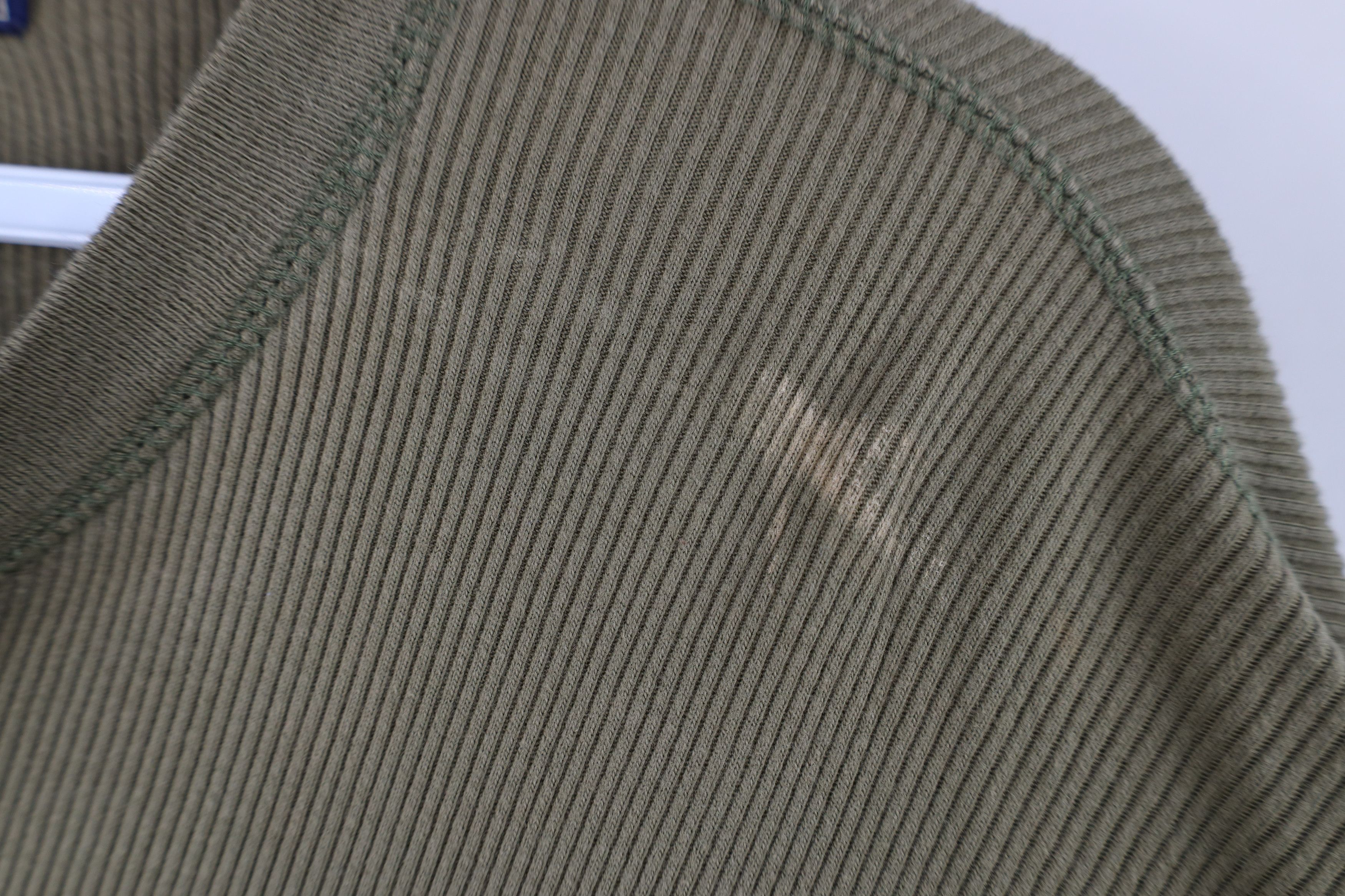 Vintage Vintage 90s Streetwear Ribbed Knit Henley T-Shirt Green Size US L / EU 52-54 / 3 - 4 Thumbnail