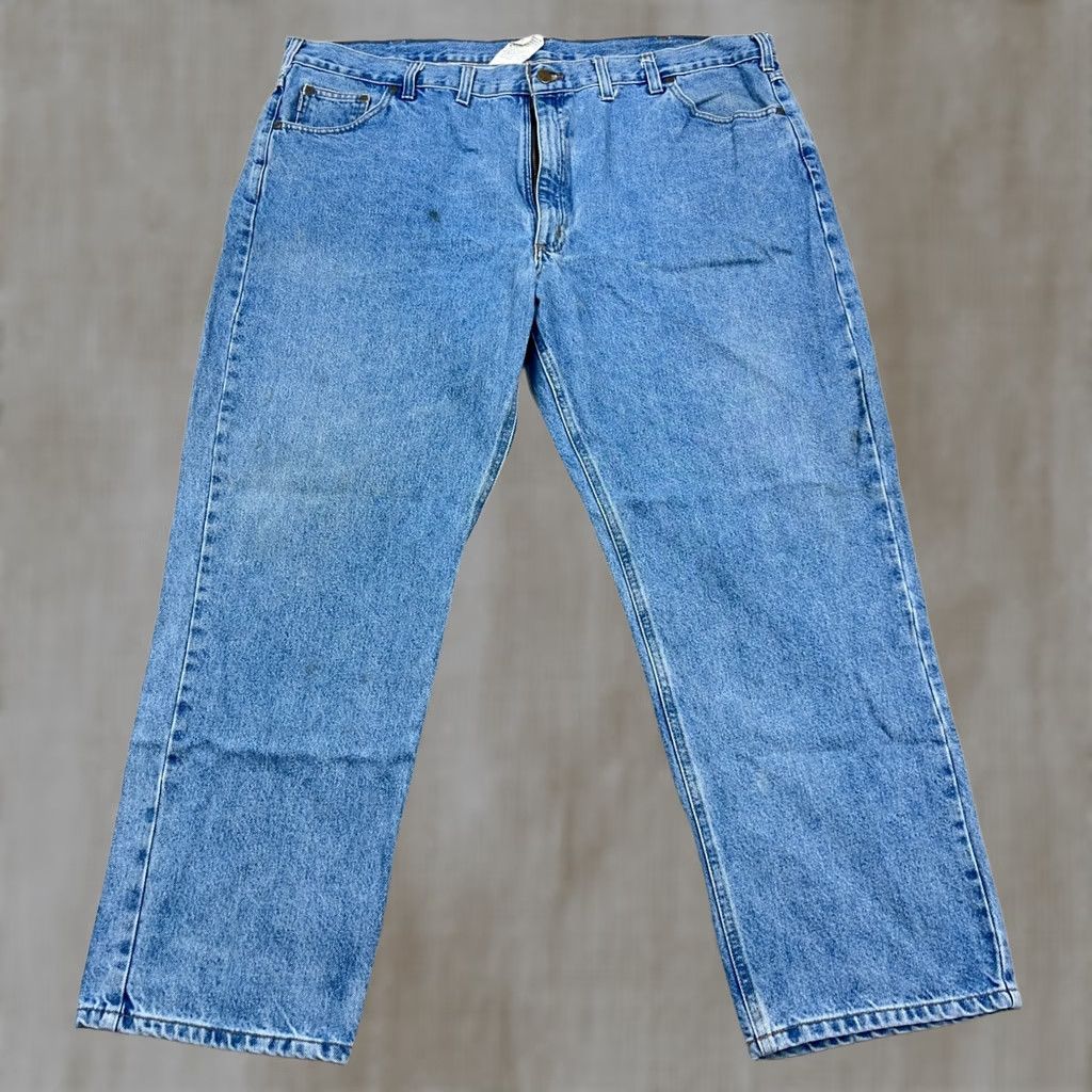 Carhartt Carhartt Jeans Men 46x30 Regular Straight Denim Blue Medium Wash Work Wear B18 STW Size US 30 / EU 46 - 1 Thumbnail