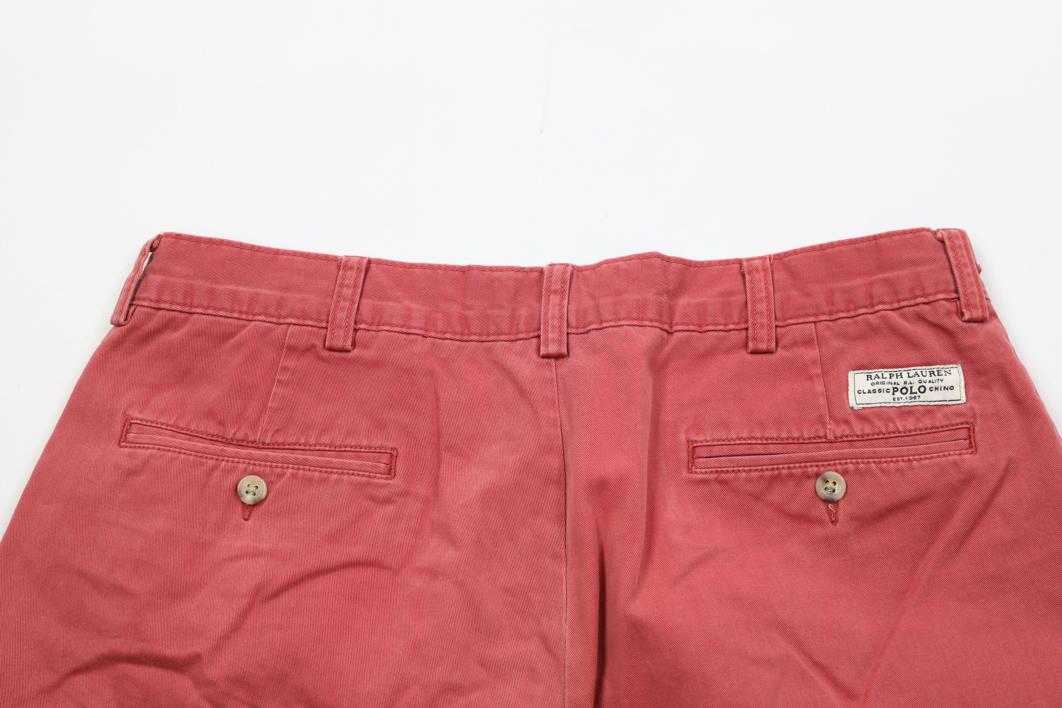 Ralph Lauren Vintage 90s Ralph Lauren Above Knee Chino Golf Shorts Red Size US 34 / EU 50 - 11 Thumbnail