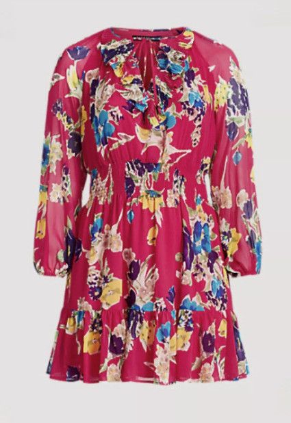 Polo Ralph Lauren LAUREN Ralph Lauren Floral Georgette Dress ( 6 ) Size M / US 6-8 / IT 42-44 - 1 Thumbnail