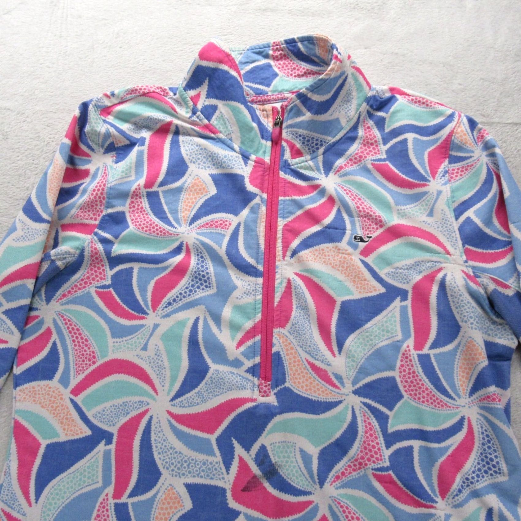 Vineyard Vines Vineyard Vines Performance Jacket Womens L Blue 1/2 Zip Pullover Athleisure, Classic, Fleece, Breathable, Regular Fit, Polyester Jacket Size L / US 10 / IT 46 - 6 Thumbnail