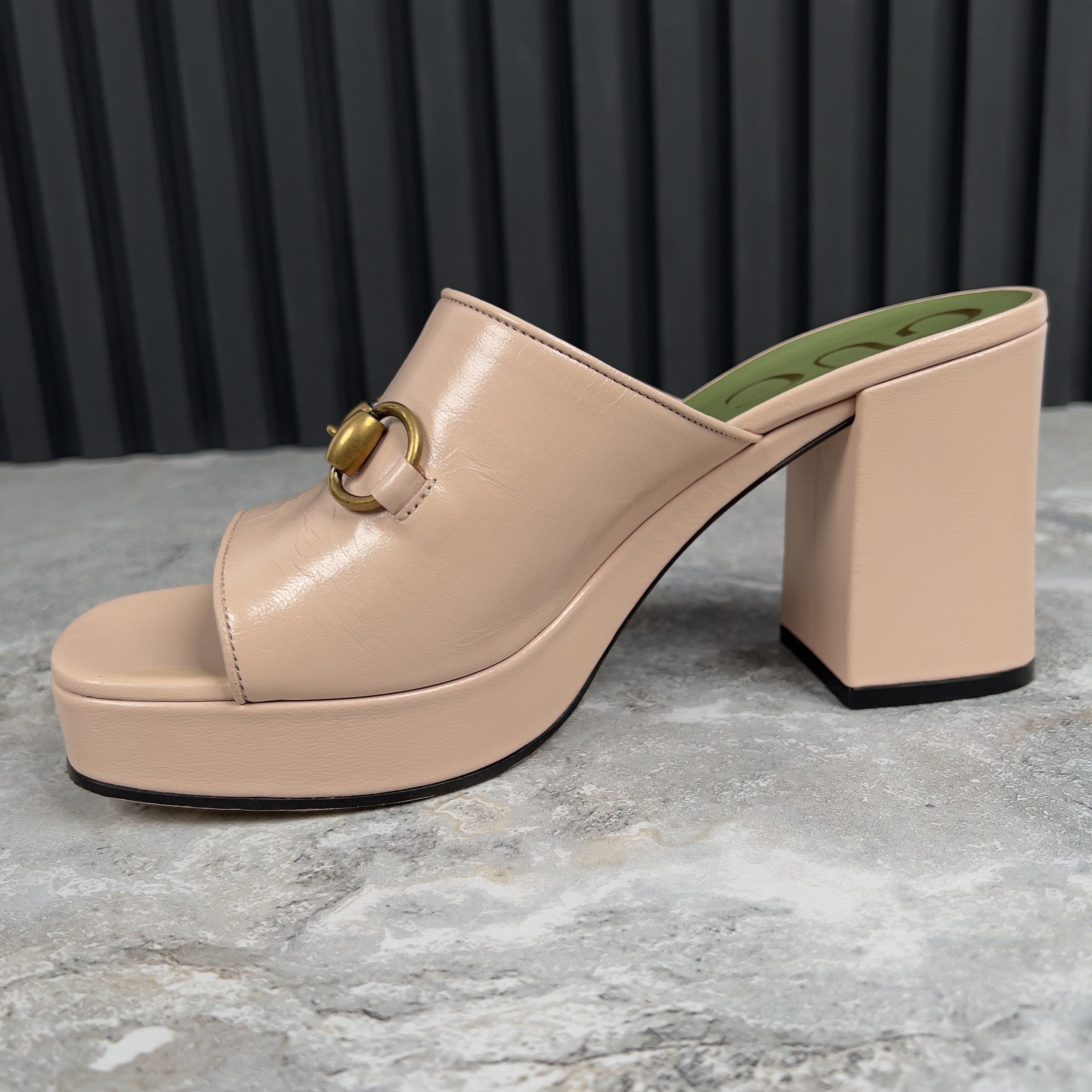 Gucci Gucci Houdan Horsebit Plaform Heel Mules Leather Size US 8.5 / IT 38.5 - 6 Thumbnail