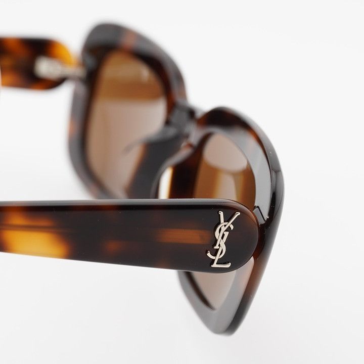 Saint Laurent Paris Saint Laurent SLM130/F 004 Sunglasses Havana Rectangle Frame Size ONE SIZE - 6 Thumbnail