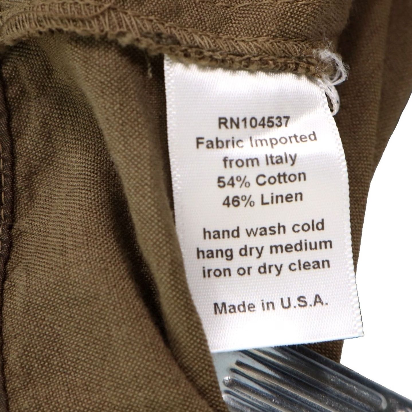 Vintage Burning Torch Cargo Pants Womens Size S Olive Brown Twill Cotton Linen Adjustable Hem Pockets Drawstring Casual 31 Inseam Size 28" / US 6 / IT 42 - 6 Thumbnail