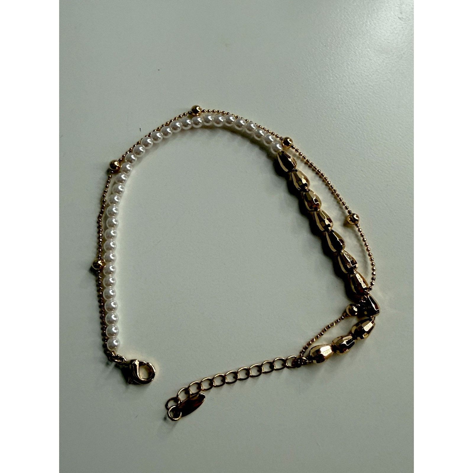 & Other Stories Double Gold Plated Bracelet with Pearls Size ONE SIZE - 5 Thumbnail