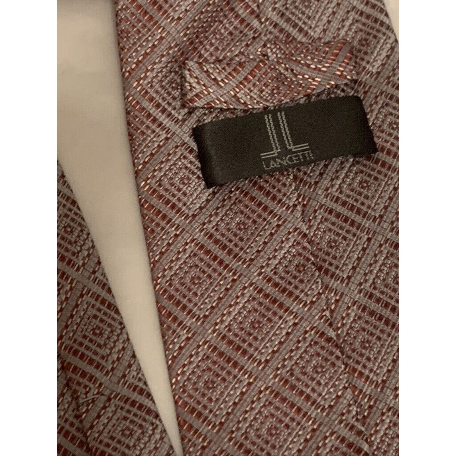 Lui di Lancetti Lancetti Silk Tie - GEOMETRIC Squares pattern Size ONE SIZE - 3 Thumbnail