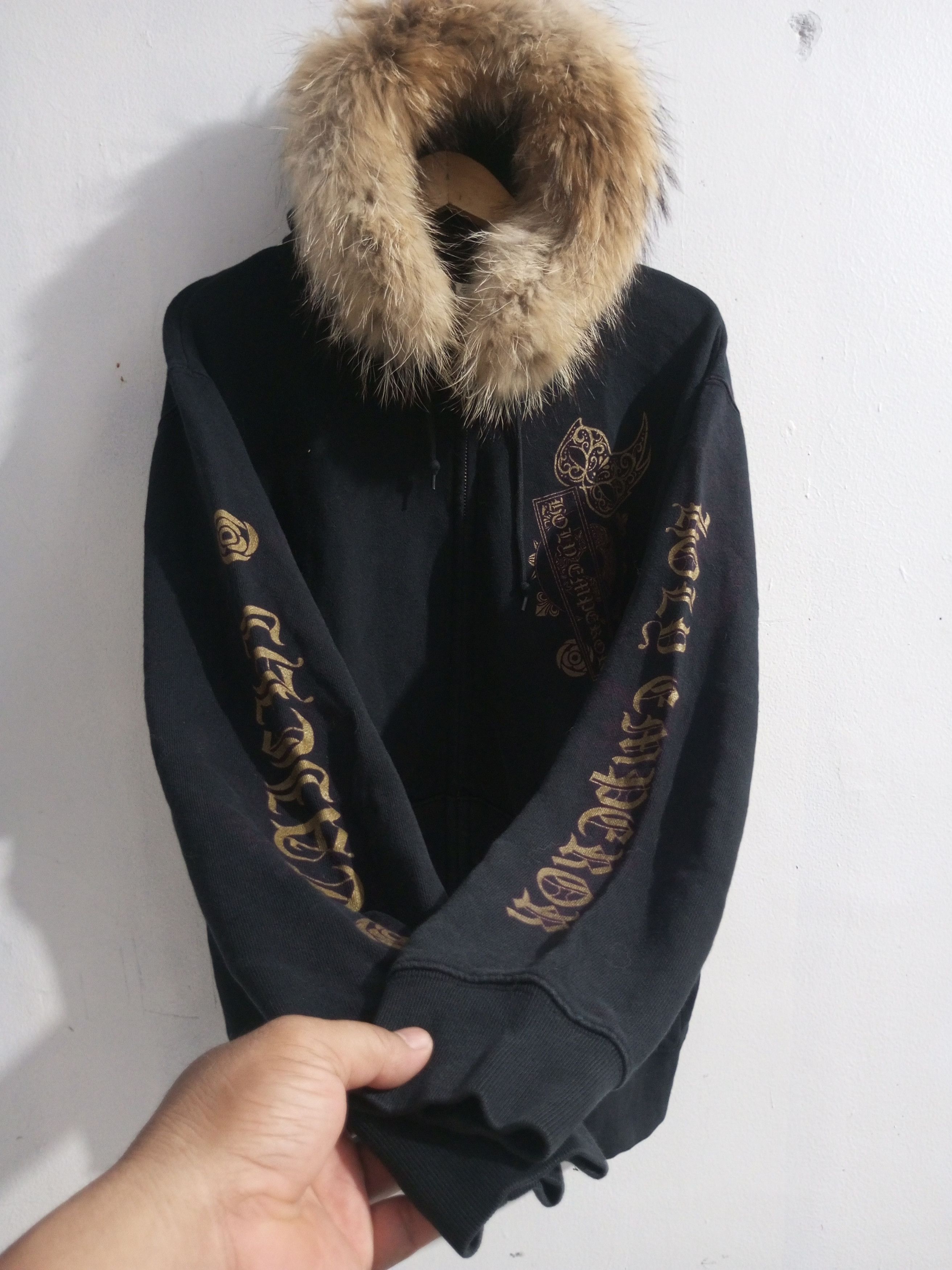 If Six Was Nine × Japanese Brand × Le Grande Bleu (L.G.B.) Vintage "bold emperor" Spellout fur hoodie Size US XL / EU 56 / 4 - 4 Thumbnail