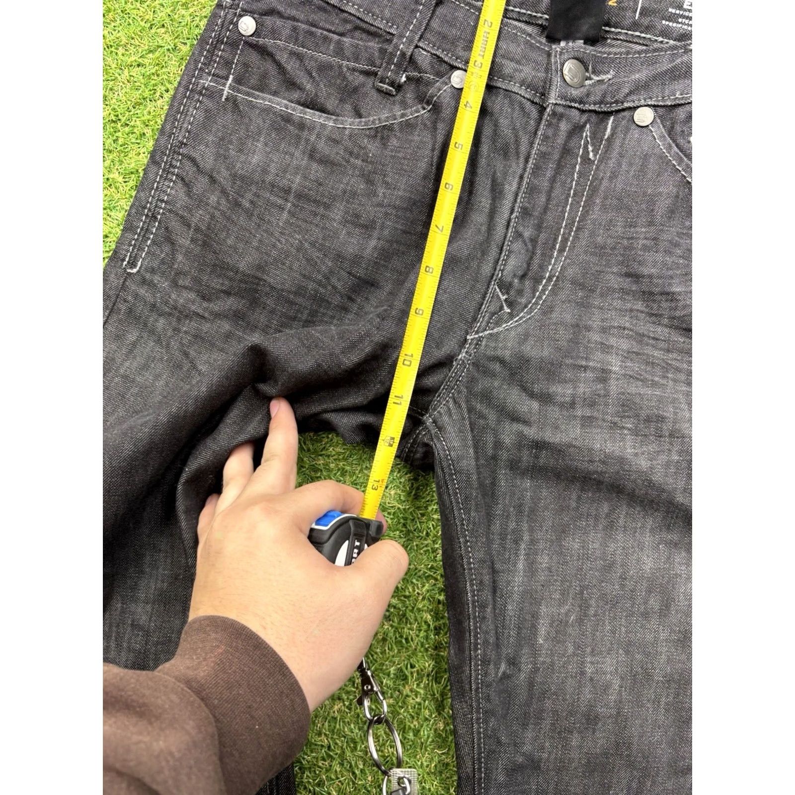 Express Express Jeans Mens 32X32 Rocco Slim Fit Low Rise Straight Black Denim Jeans Size US 32 / EU 48 - 6 Thumbnail