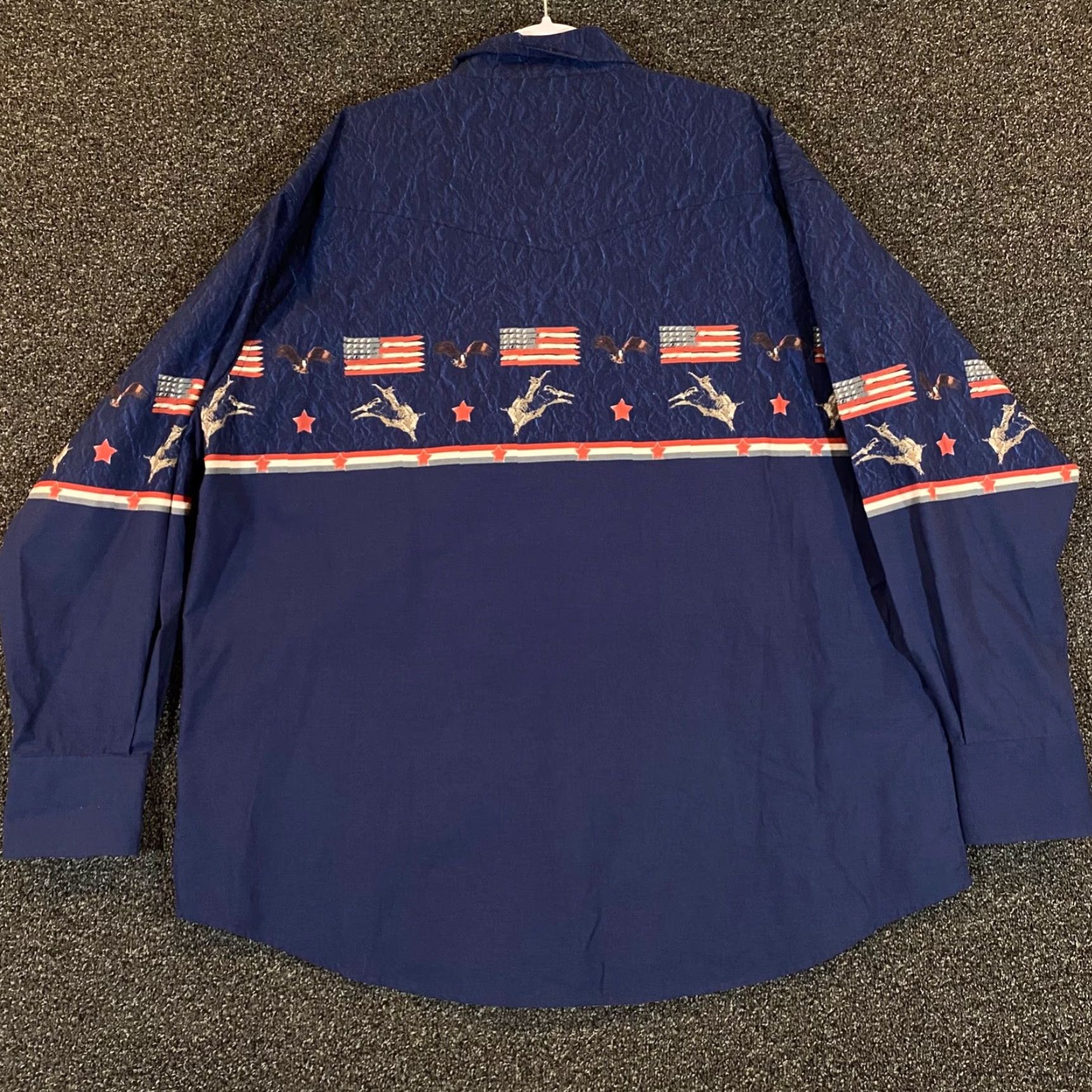 Wrangler VINTAGE Wrangler Shirt Mens 2XL Eagle USA Pearl Snap Up Cowboy Rodeo Western Size US XXL / EU 58 / 5 - 7 Thumbnail