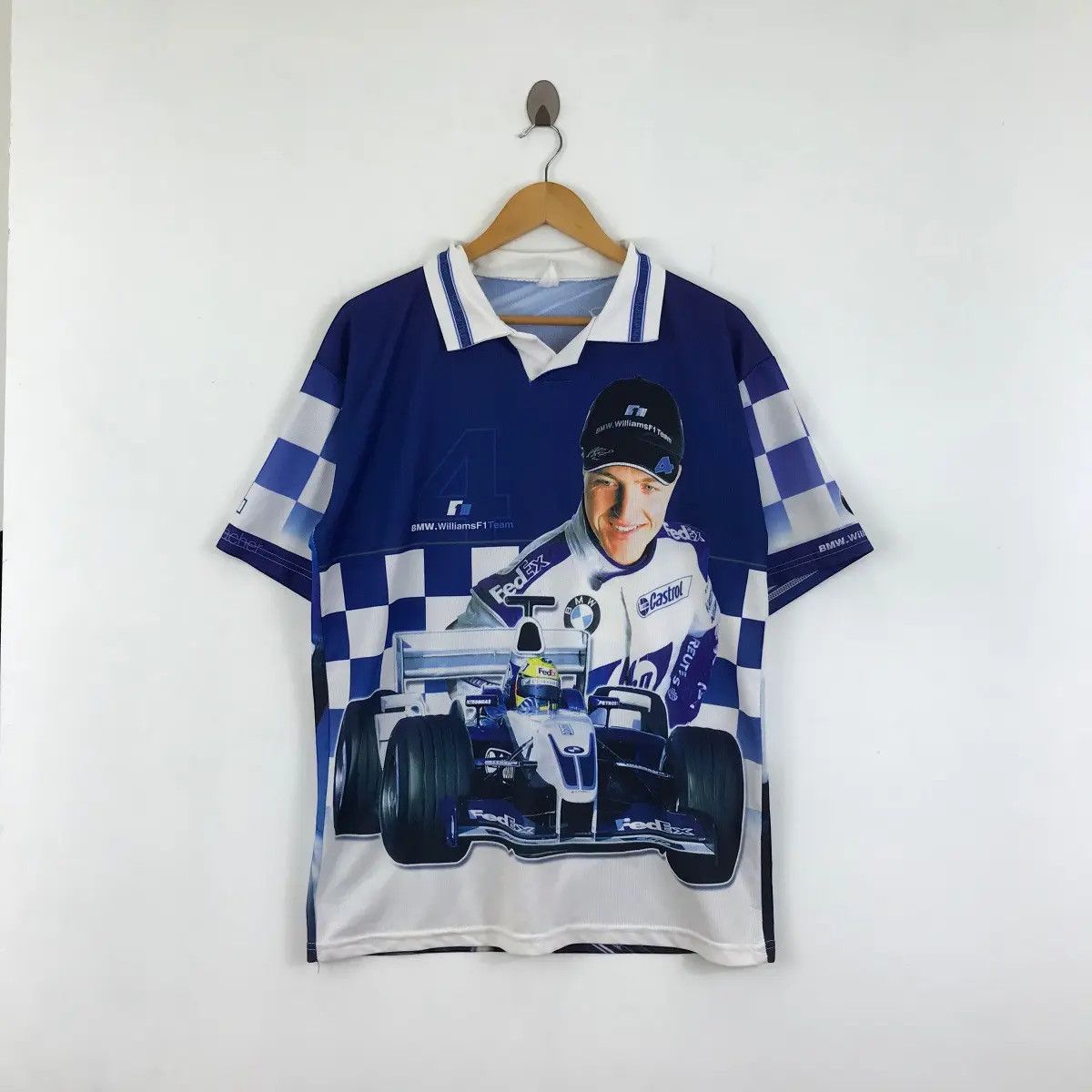 Vintage Vtg 99 RALF SCHUMACHER WILLIAMS Formula 1 Jersey Tee Shirt Size US L / EU 52-54 / 3 - 1 Thumbnail