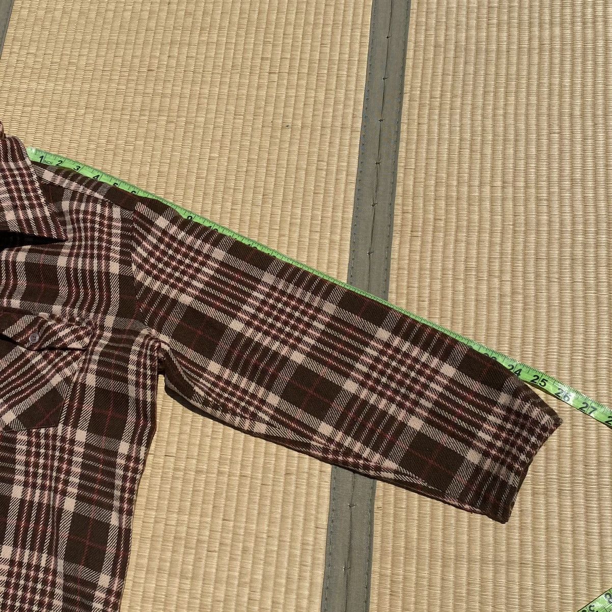 Japanese Brand Vtg 70s Chocolate Brown Plaid Tartan Flannel Rockabilly Boho Size US L / EU 52-54 / 3 - 5 Thumbnail